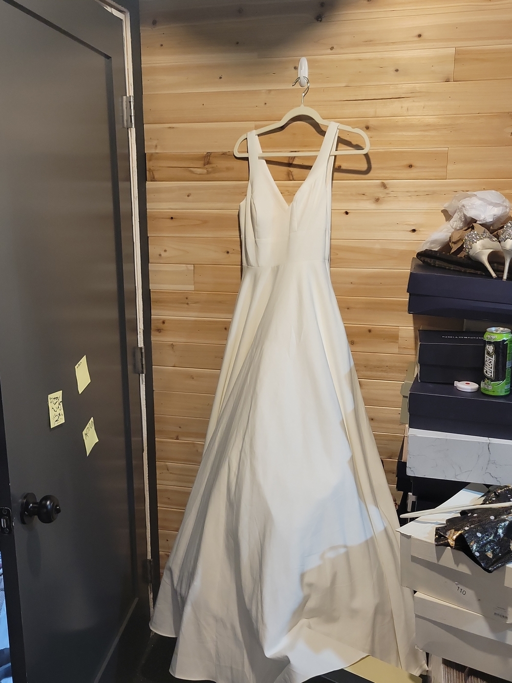 Mac Duggal Ivory V-Neck A-Line Wedding Dress